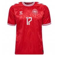 Camiseta Dinamarca Victor Kristiansen #17 Primera Equipación Replica Eurocopa 2024 mangas cortas